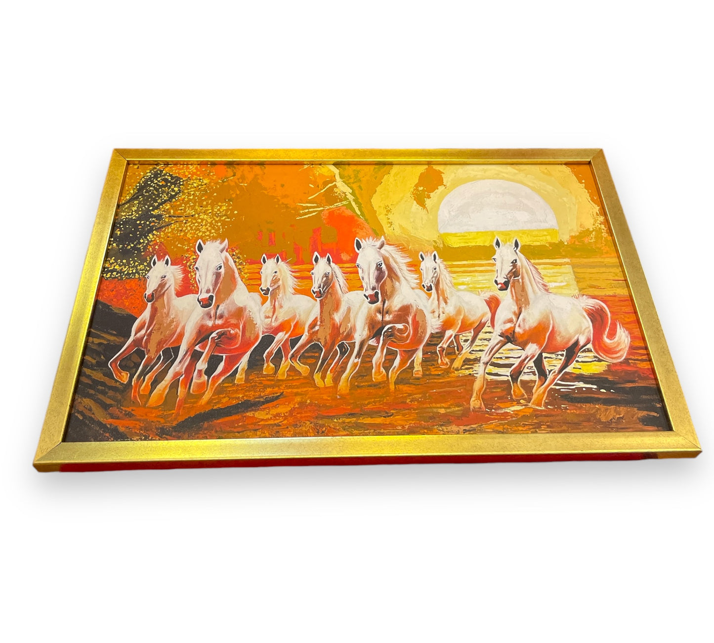 Seven Running Horses Canvas Print with Frame