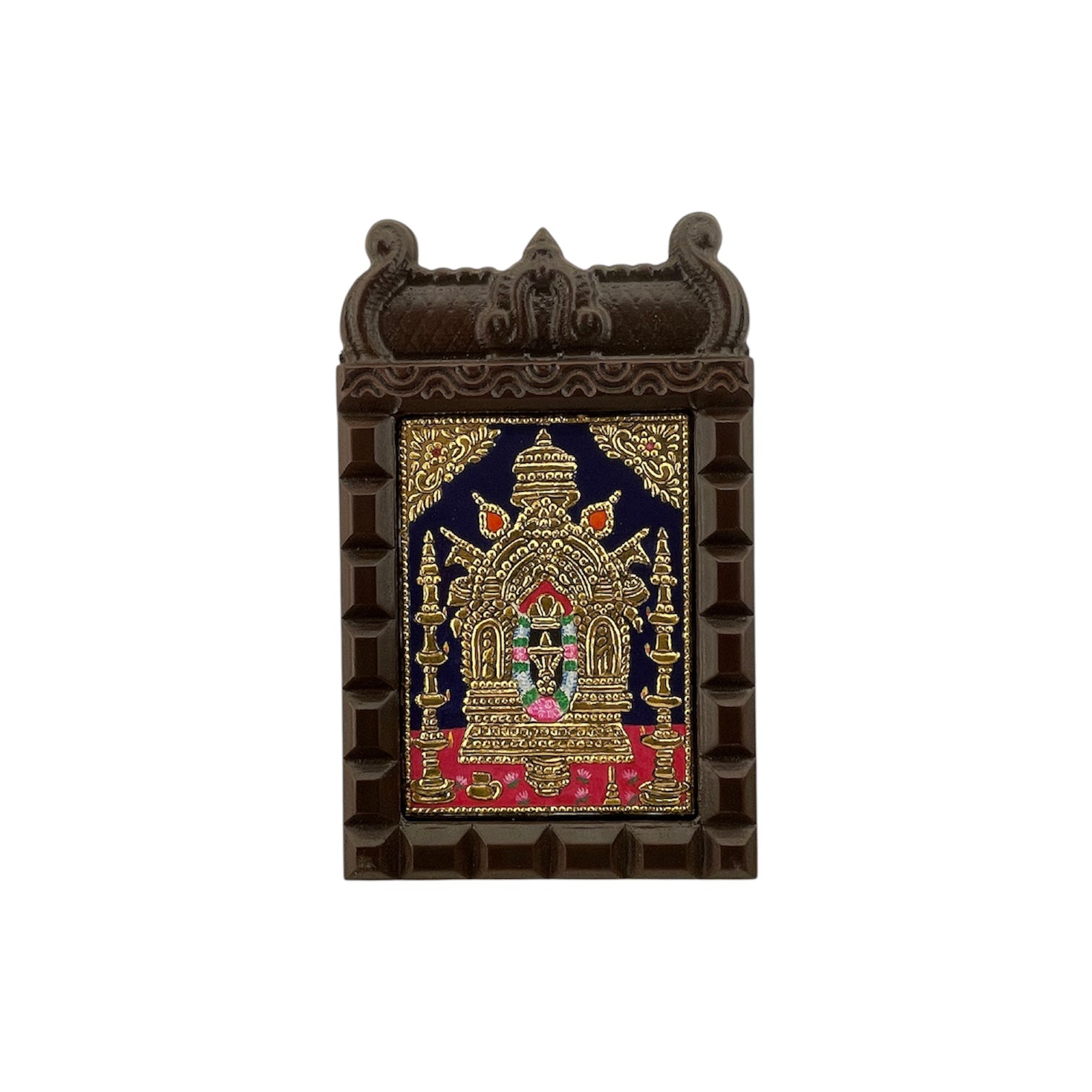 Manjunath Swamy Tanjore Painting in Wooden Temple Frame