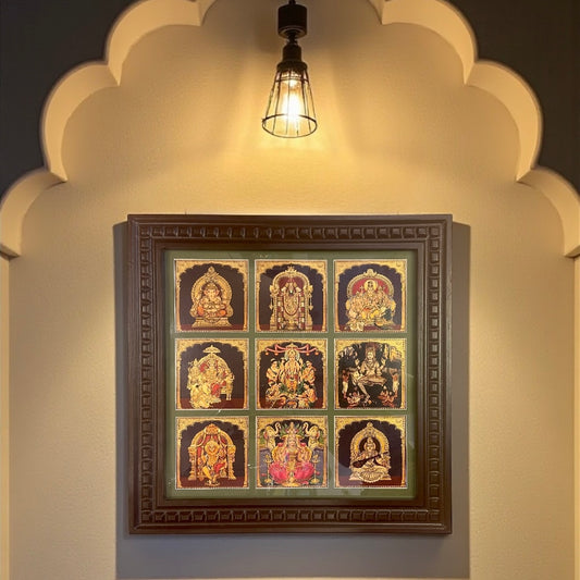 9 Gods in One Frame – Luxury Gold Leaf Spiritual Art