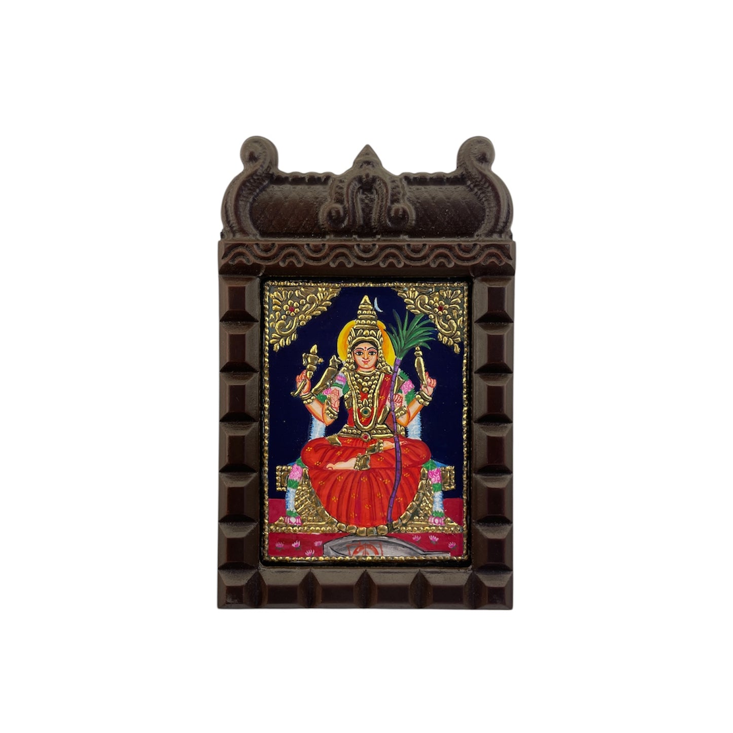 Kamakshi Amman Tanjore Painting in Temple Frame