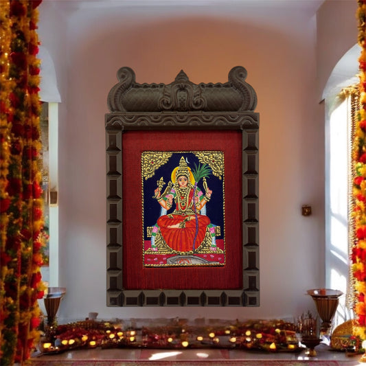 Kamakshi Amman Tanjore Painting in Temple Frame