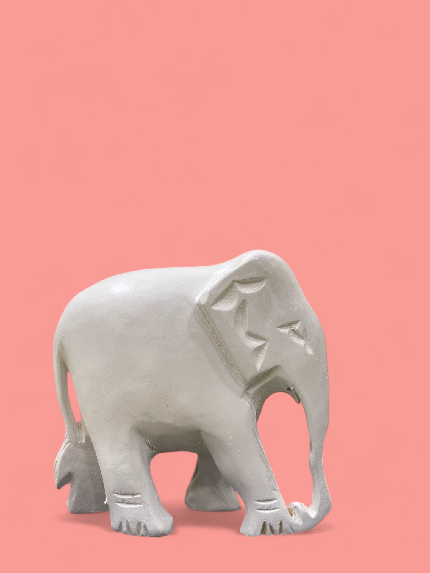 Wooden Vastu Elephants - White