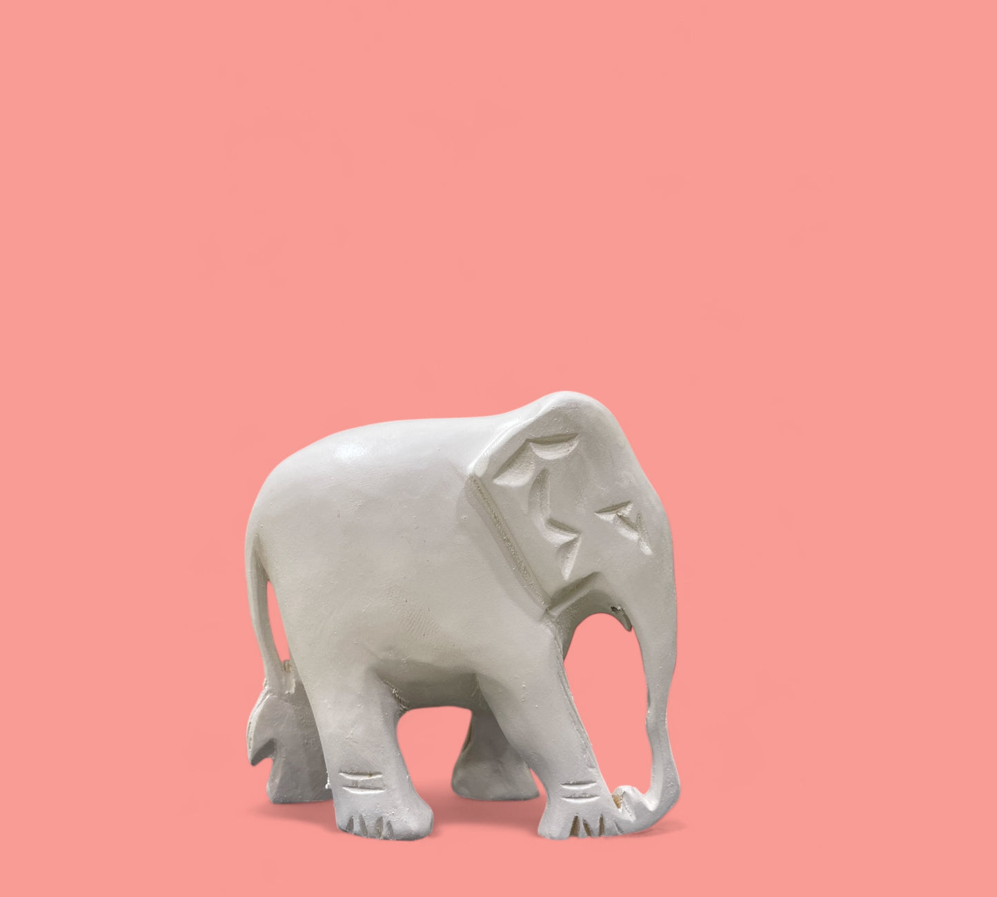 Wooden Vastu Elephants - White