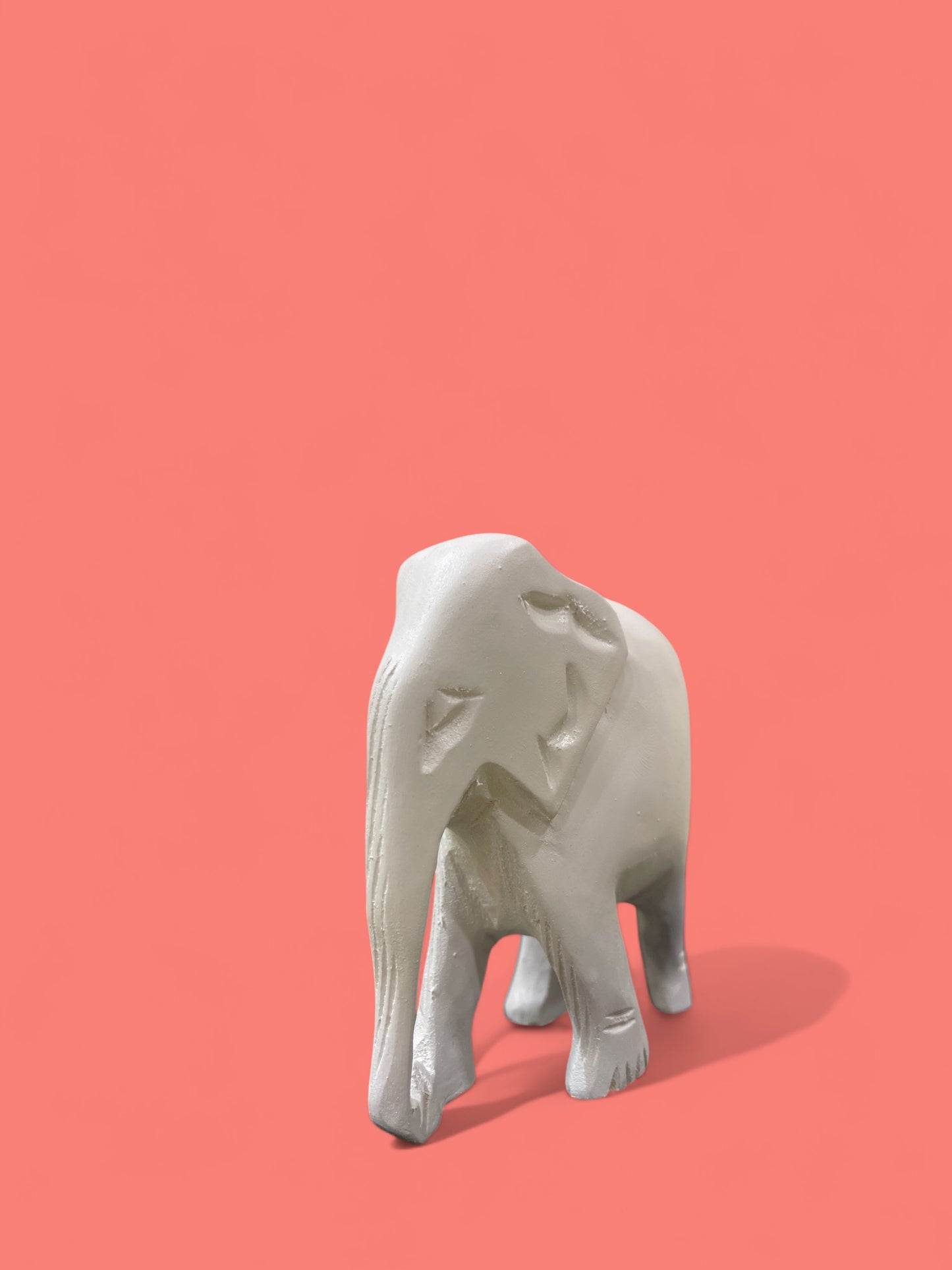 Wooden Vastu Elephants - White