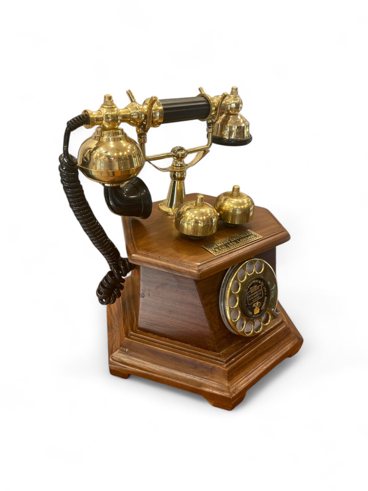 Antique Vintage Wooden Telephone- Seimens Brothers Edition