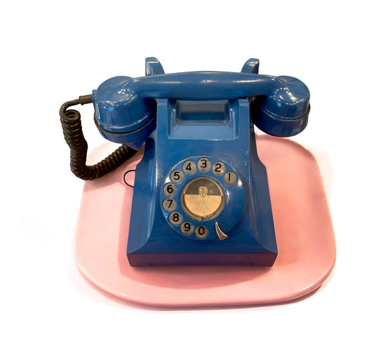 Antique Vintage Telephone - retro Blue