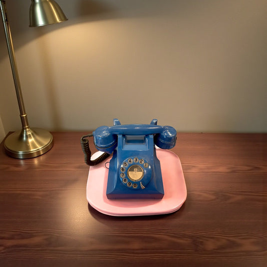 Antique Vintage Telephone - retro Blue