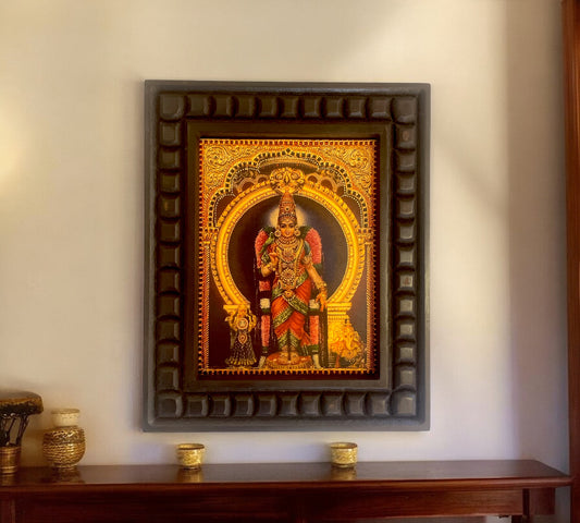 Bangaru Kamakshi Gold leafed Art Within Wooden Frame