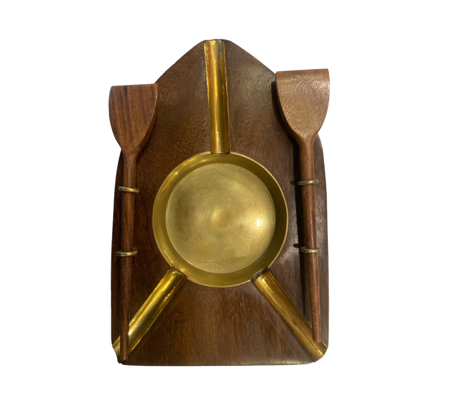 Sailboat Ashtray Wood & Brass