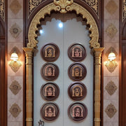 Ashta Lakshmi Mandala – Handcrafted Pure Brass Icons on Circular Wooden Frames (Set of 8 | 6” Dia Each)