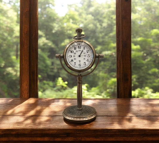 Antique Brass Table Clock