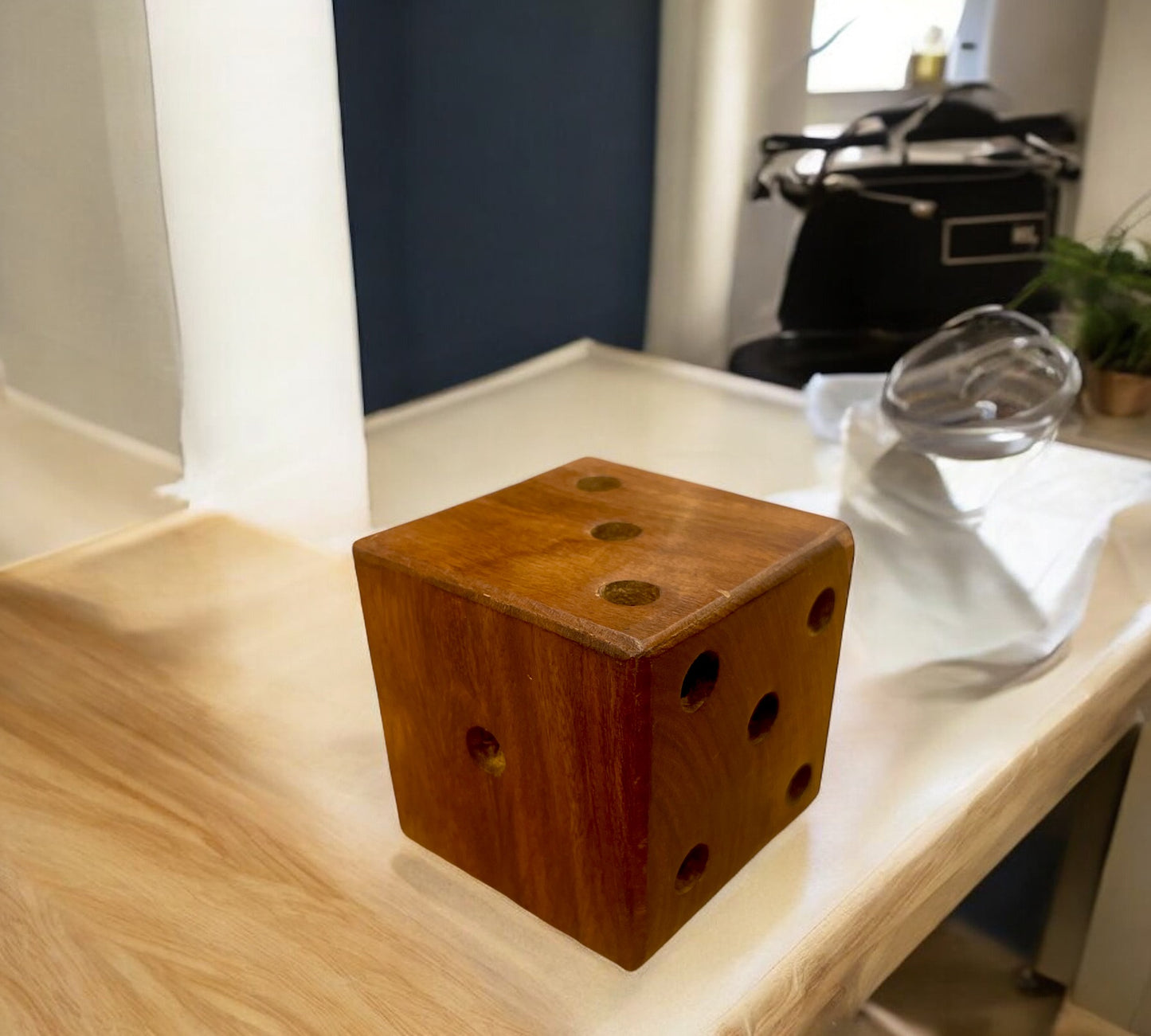 Wooden Dice Pen holder