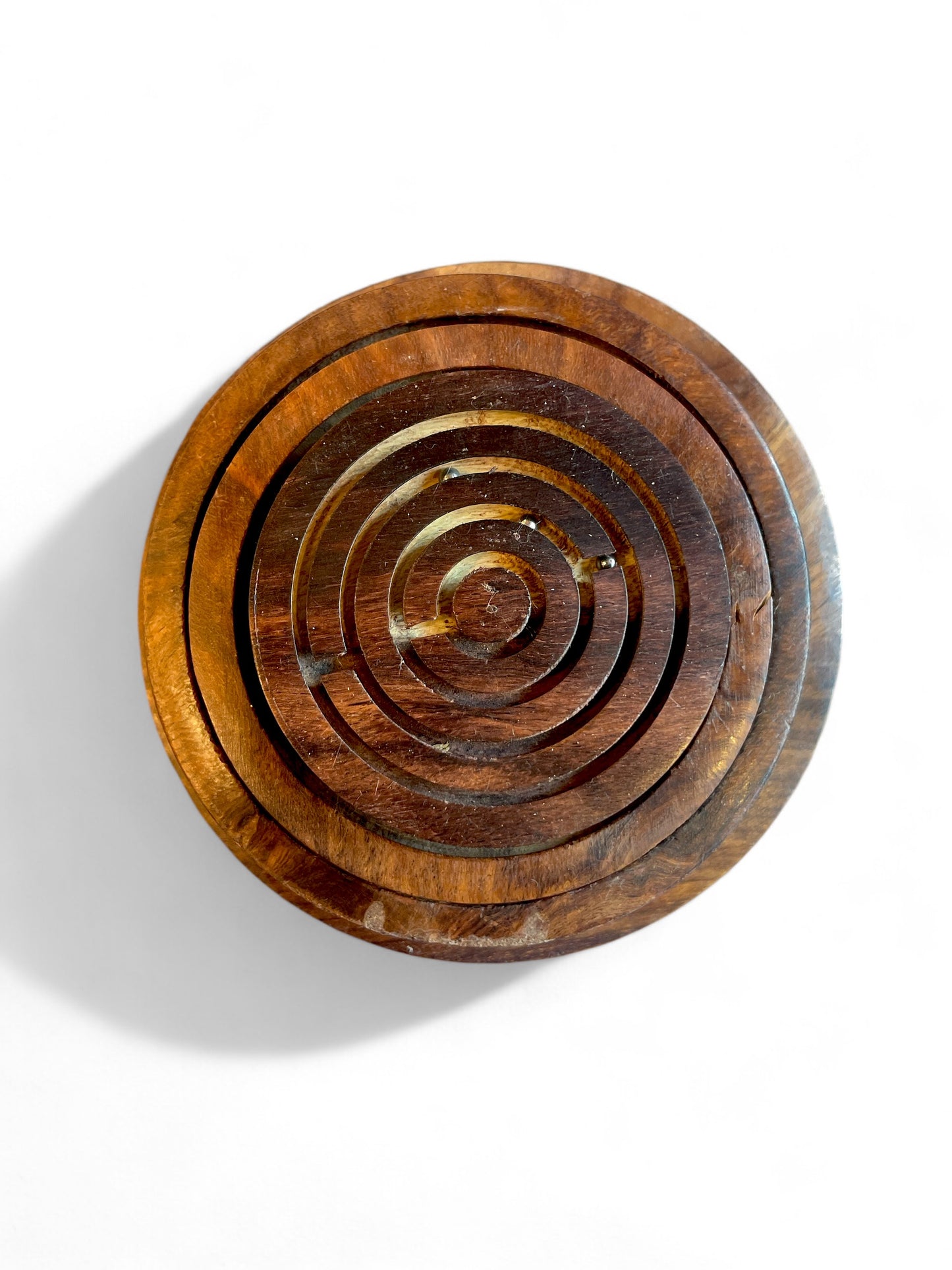 Wooden Maze Round Brain Teaser Puzzle Game