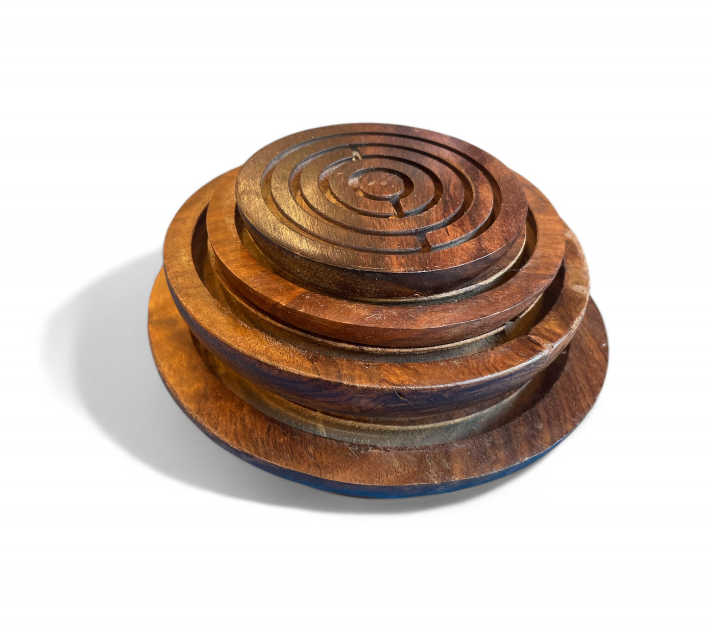 Wooden Maze Round Brain Teaser Puzzle Game