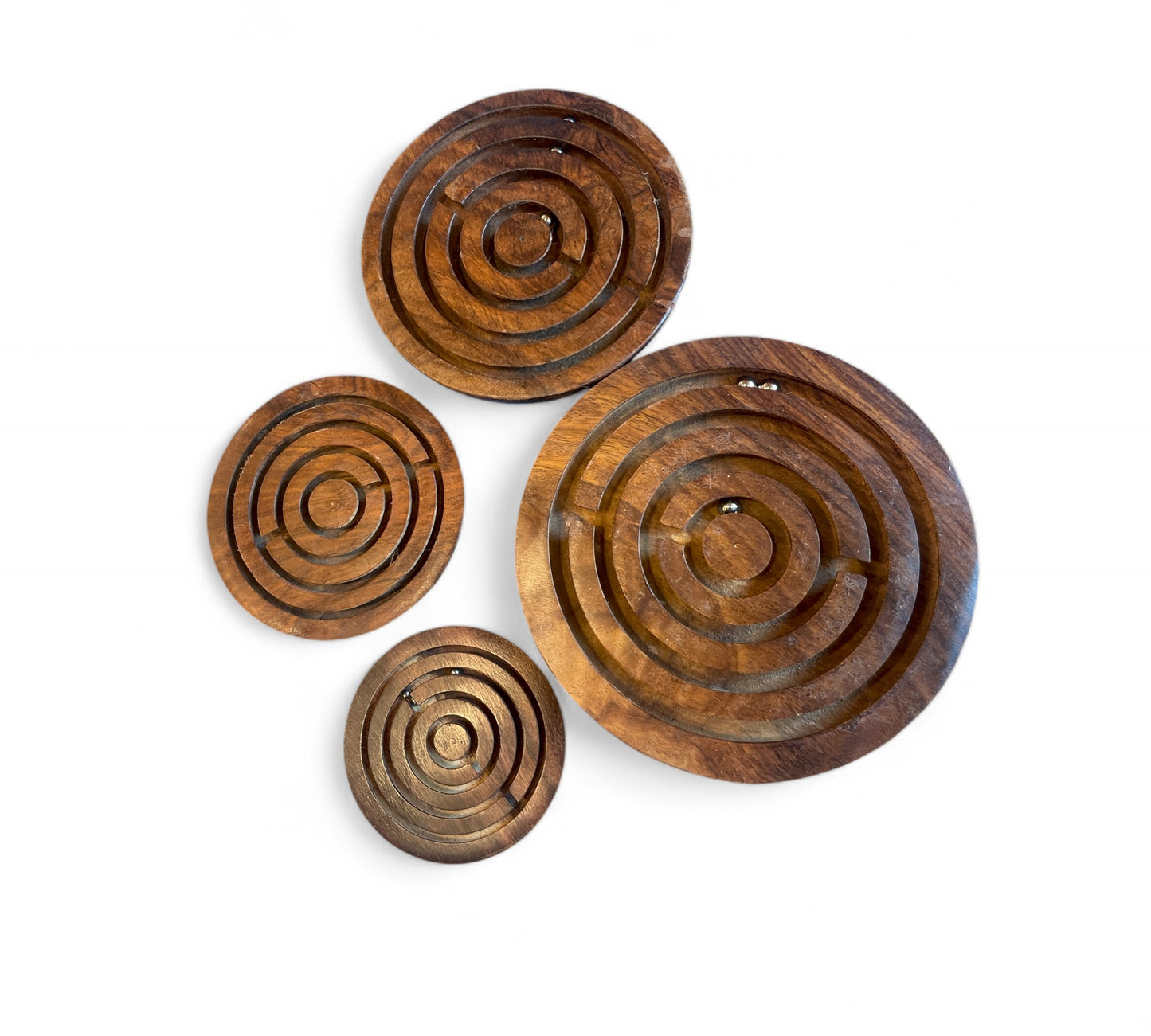 Wooden Maze Round Brain Teaser Puzzle Game