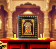 Lakshmi Narasimha-2 Gold Leafed ArtWith Wooden Frame