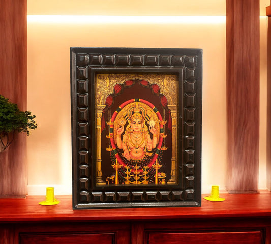 Chottanikkara Devi Gold Foiled art within wooden frame