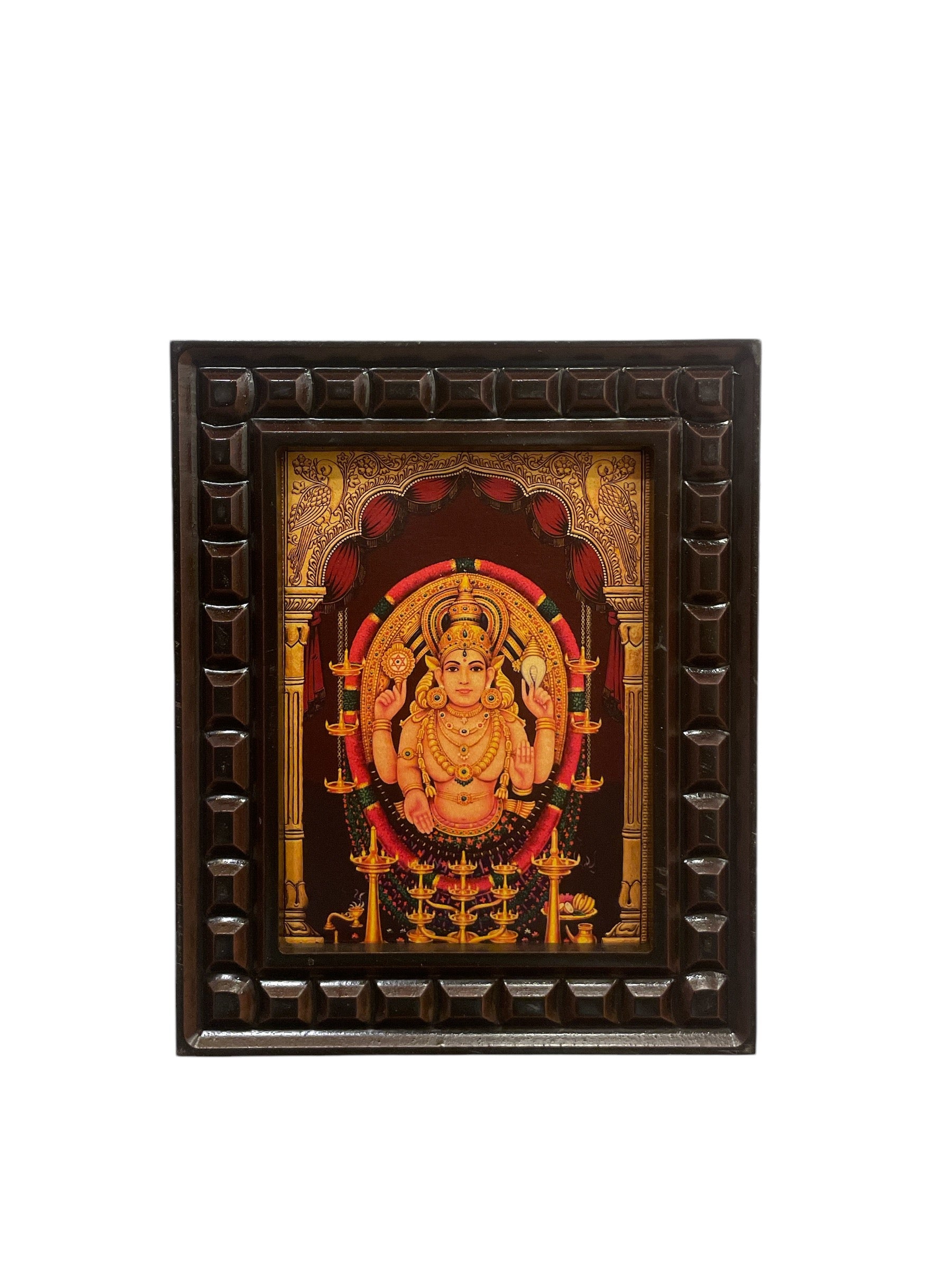 Chottanikkara Devi Gold Foiled art within wooden frame