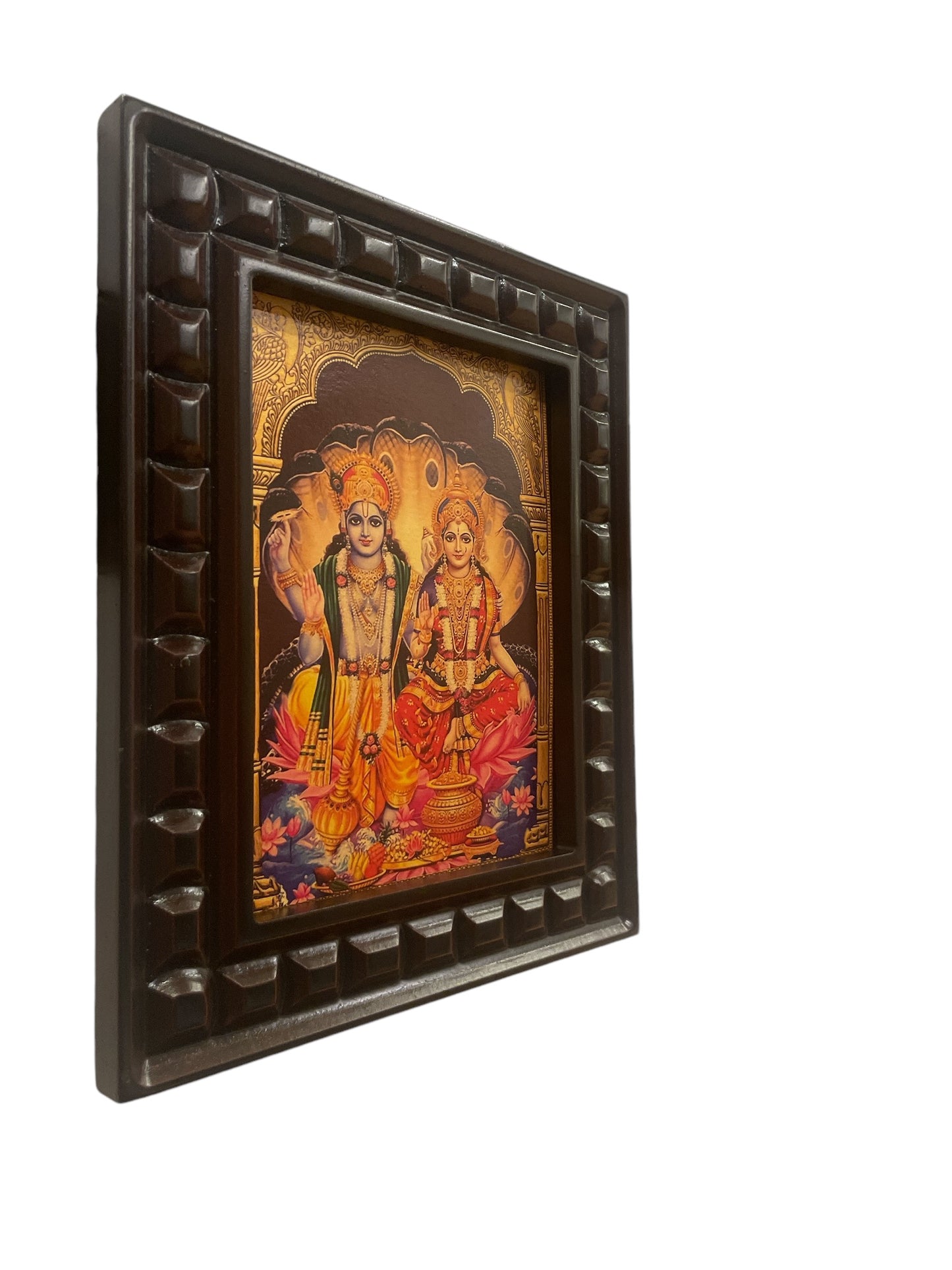 Lakshmi Narayana Gold foiled art Within wooden frame