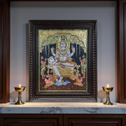 Dakshinamurthy Tanjore Painting – Gold Foil Traditional Artwork in Wood