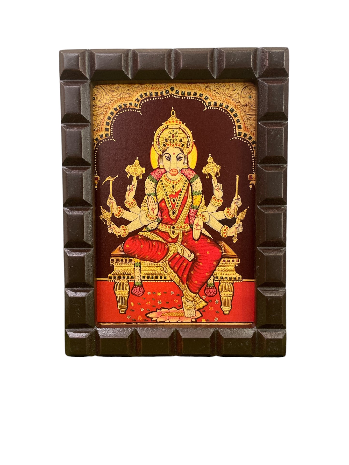 Varahi Lakshmi Gold Leafed Art With Wooden Frame