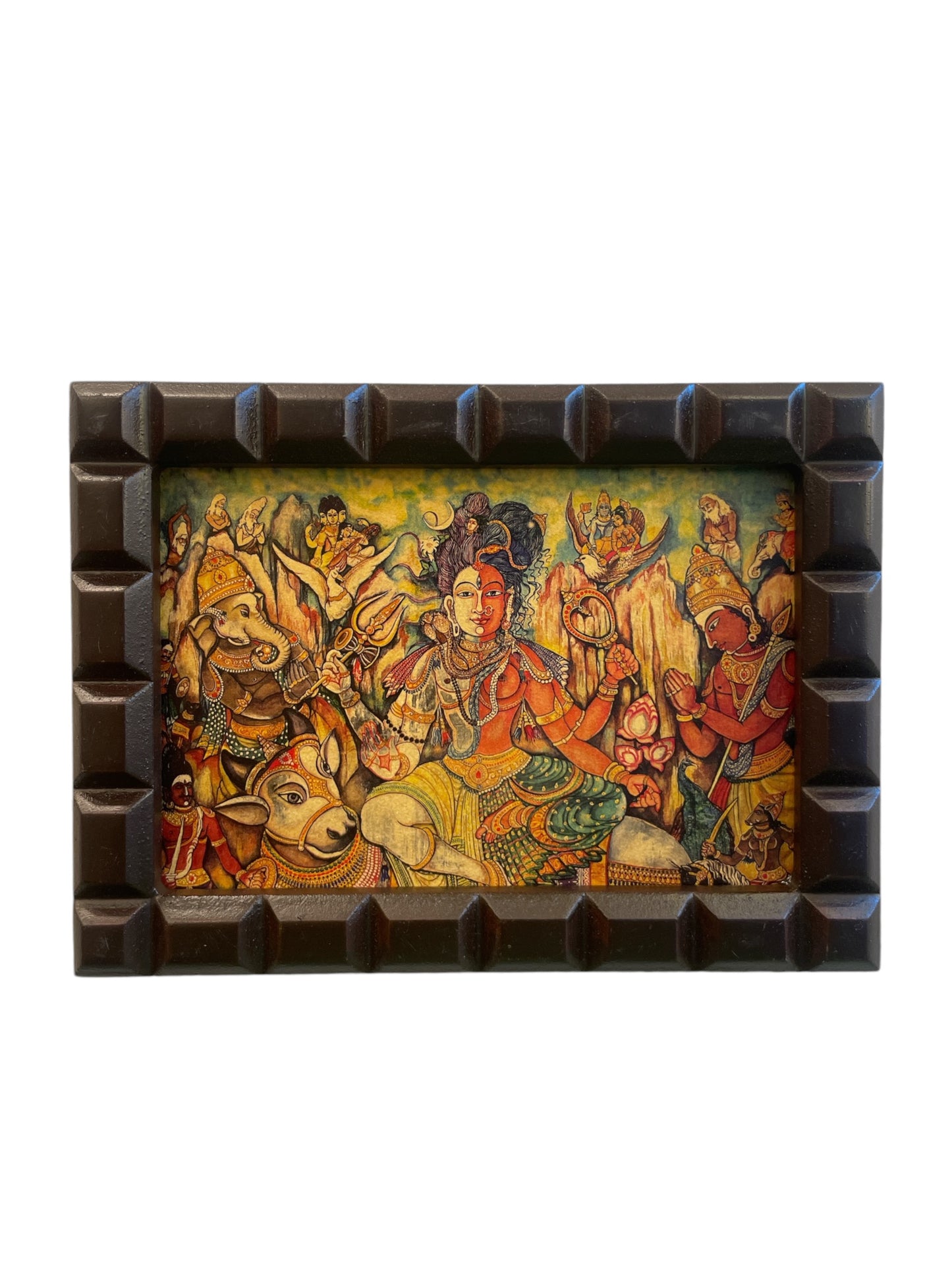 Ardhanareshwar Gold Leafed Art with Wooden Frame