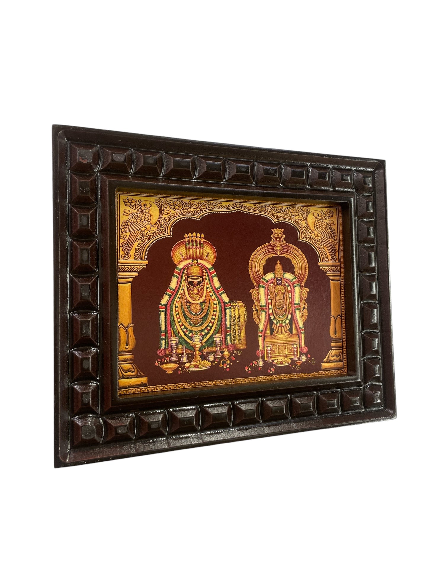 Annamalaiyar Unnamalai Gold Foiled Art within Wooden Frame