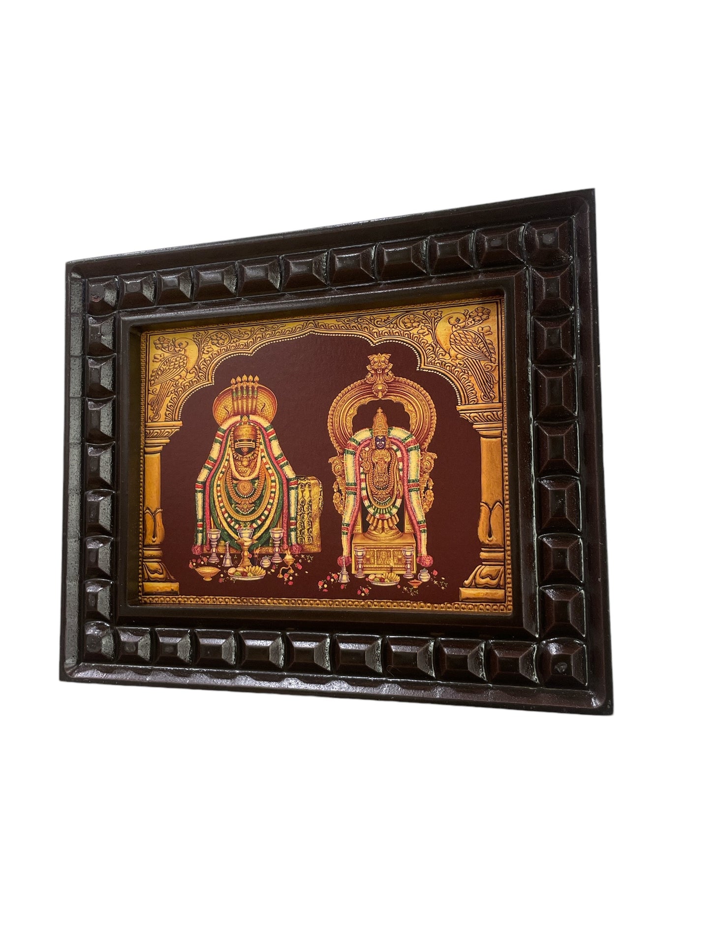 Annamalaiyar Unnamalai Gold Foiled Art within Wooden Frame