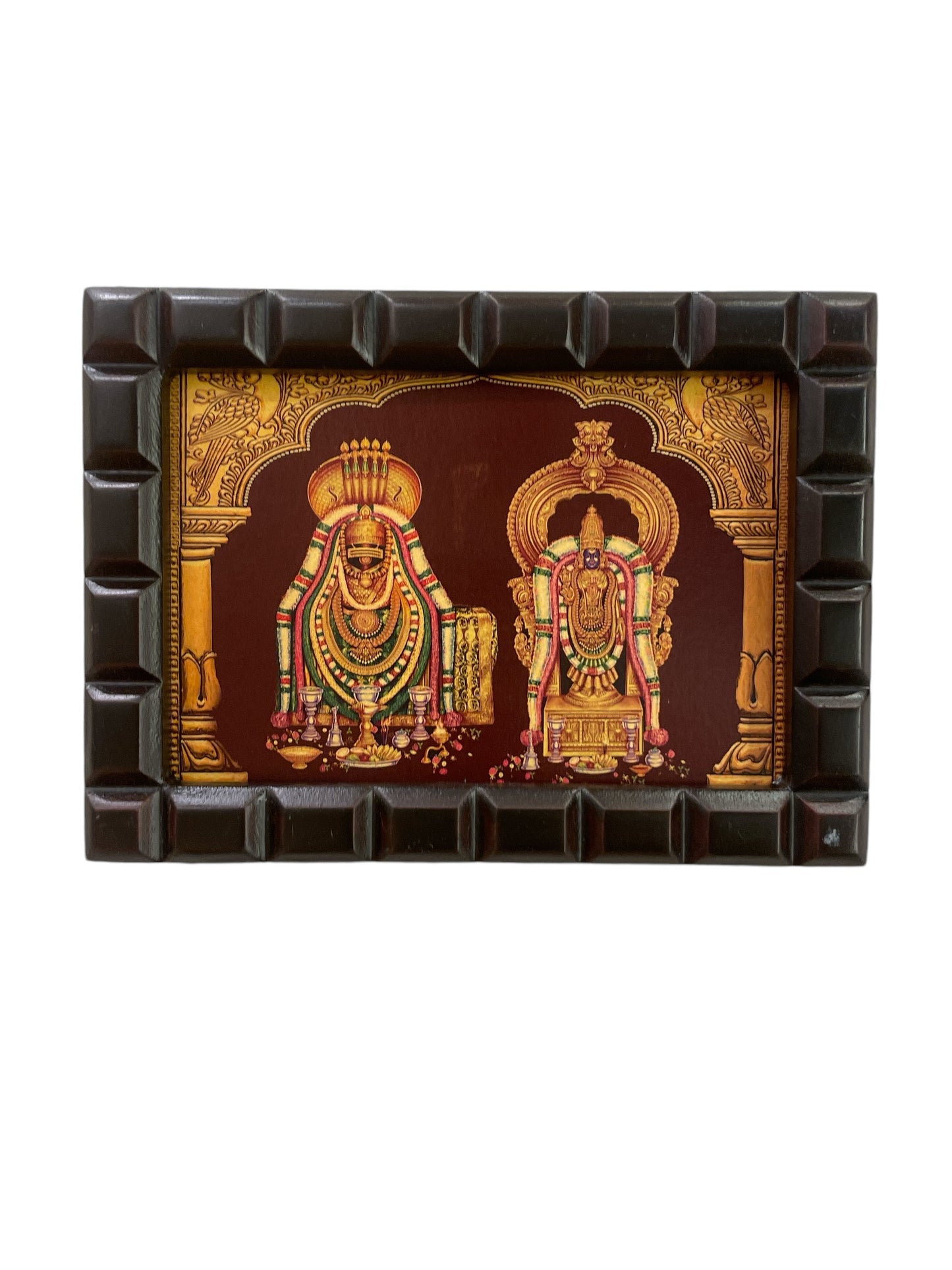 Annamalaiyar Unnamalai Gold Foiled Art within Wooden Frame