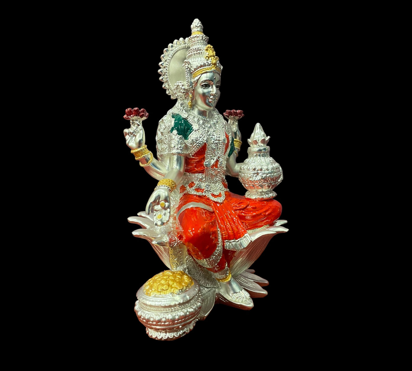 Silver Devi Lakshmi Idol