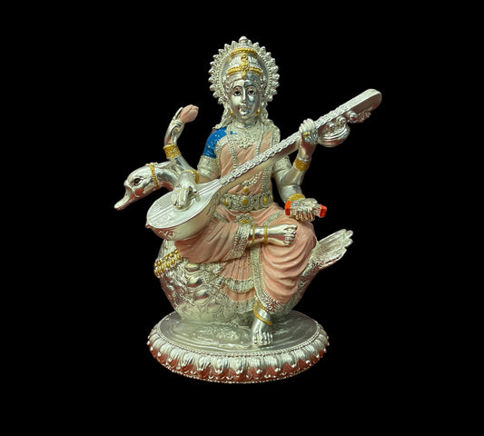 Silver Devi Saraswathi Idol