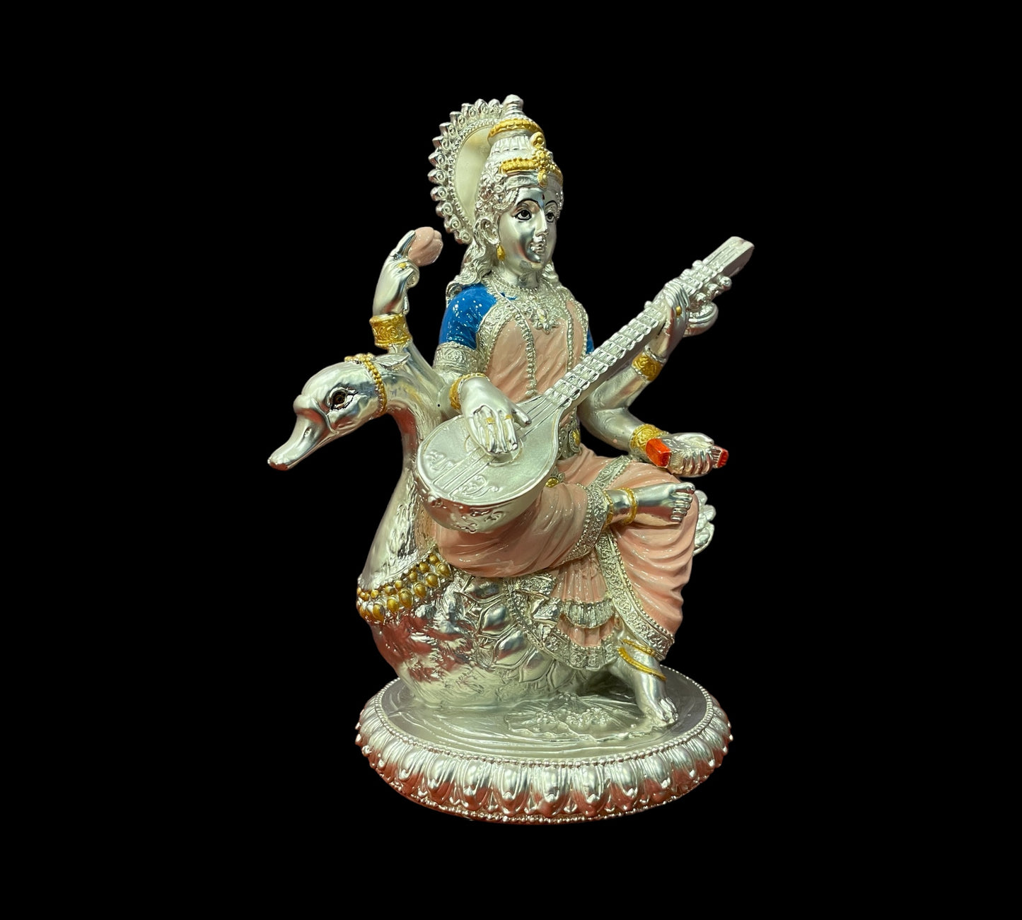 Silver Devi Saraswathi Idol