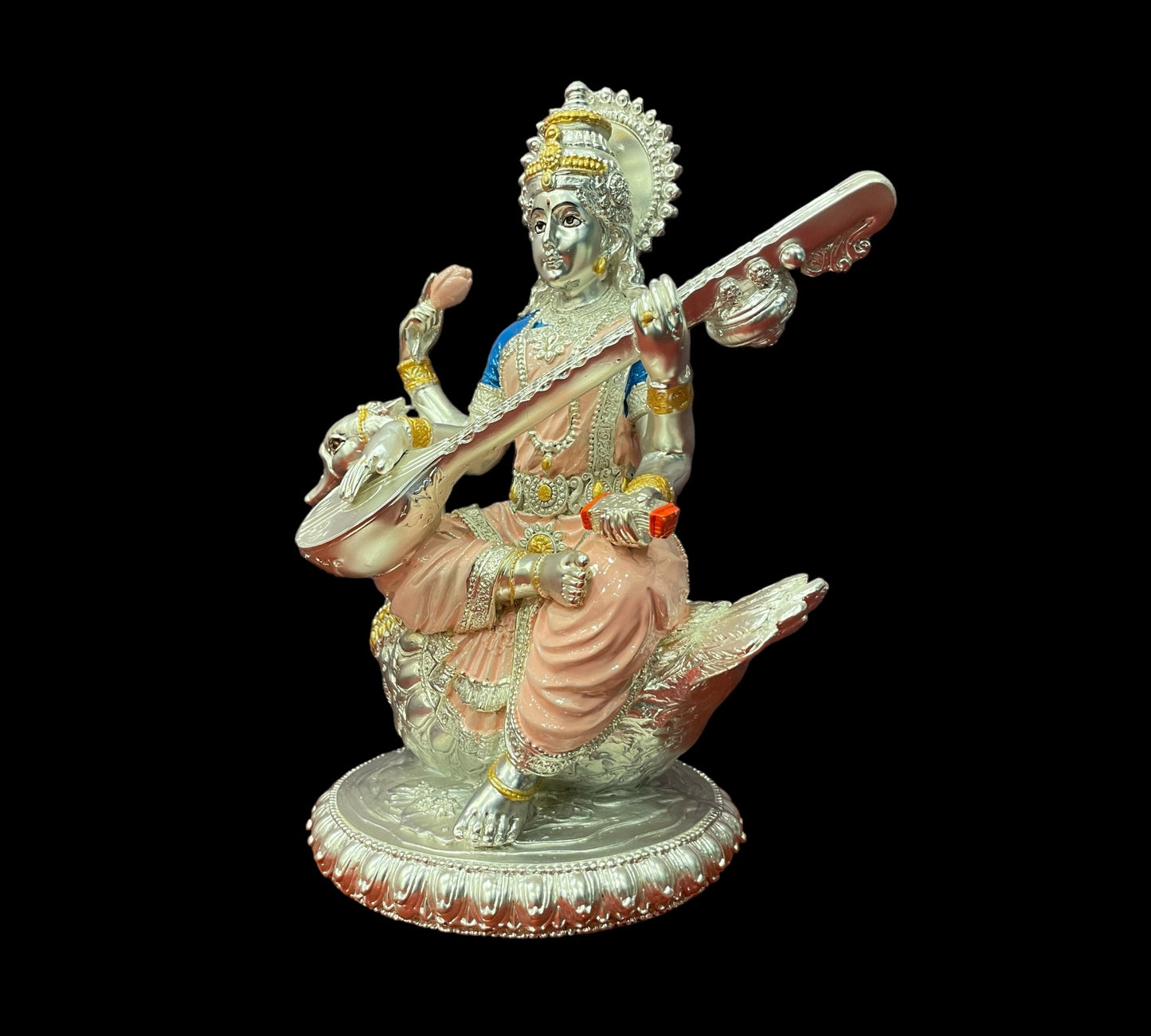 Silver Devi Saraswathi Idol