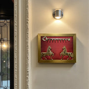 Key Hanger, Pure Brass Designer Key Hanger with Red Silk Backdrop