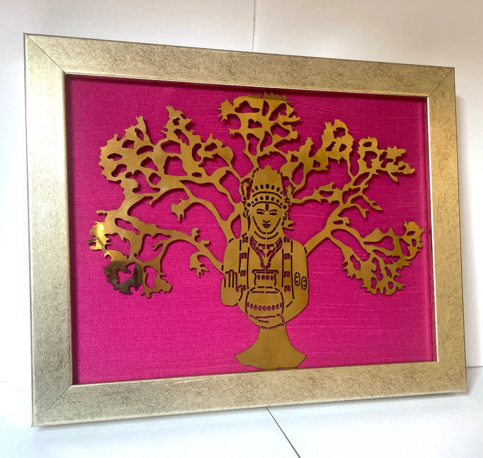 Dhanvantri with Orange silk background