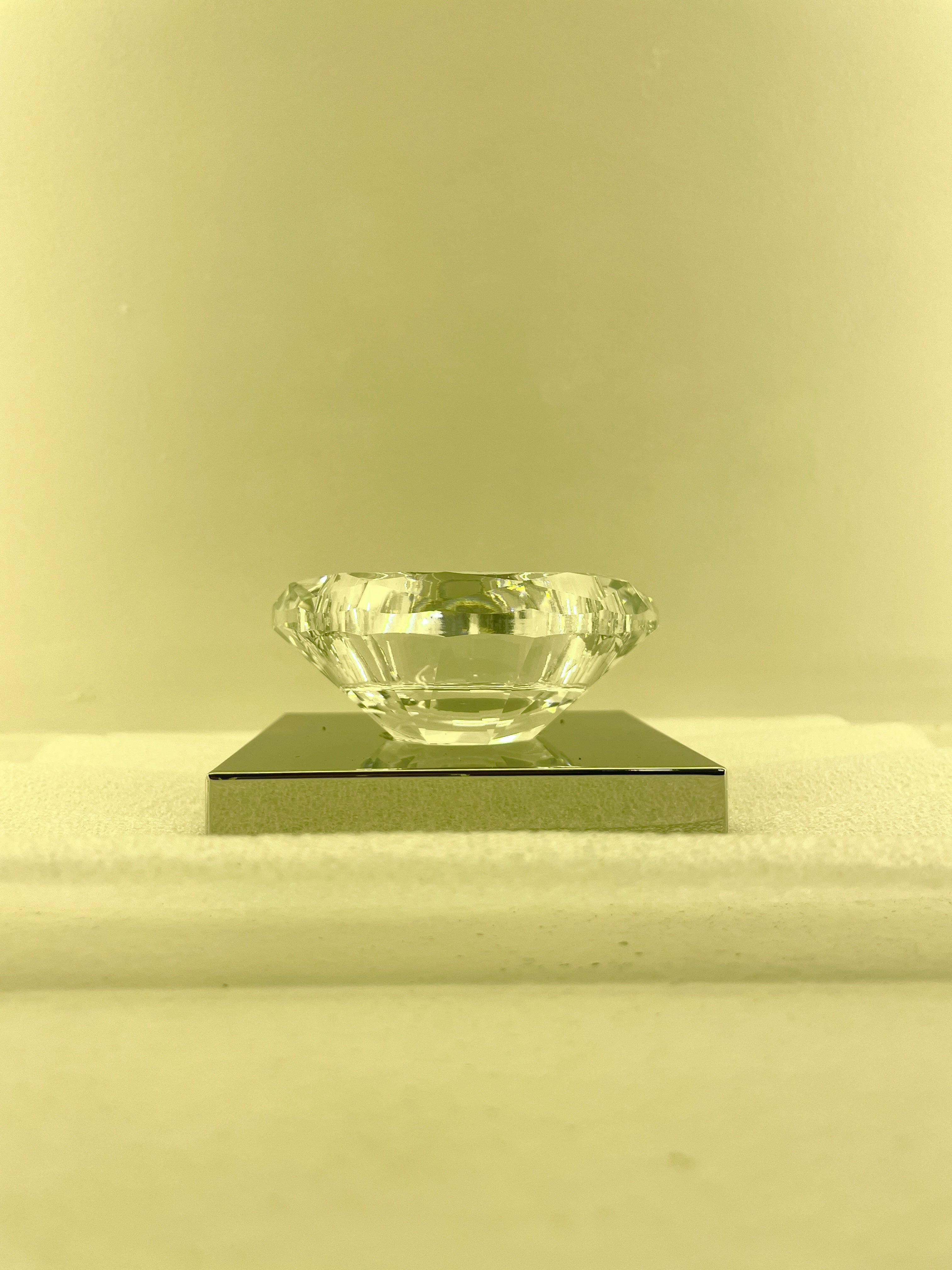 Silver-Plated Luxury Diamond Candle Stand