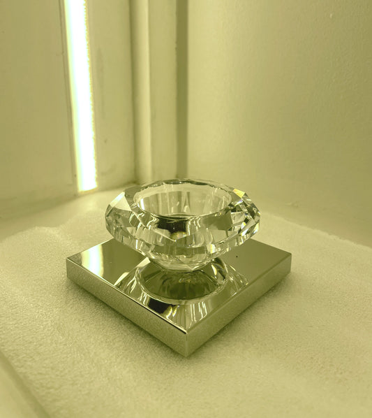 Silver-Plated Luxury Diamond Candle Stand