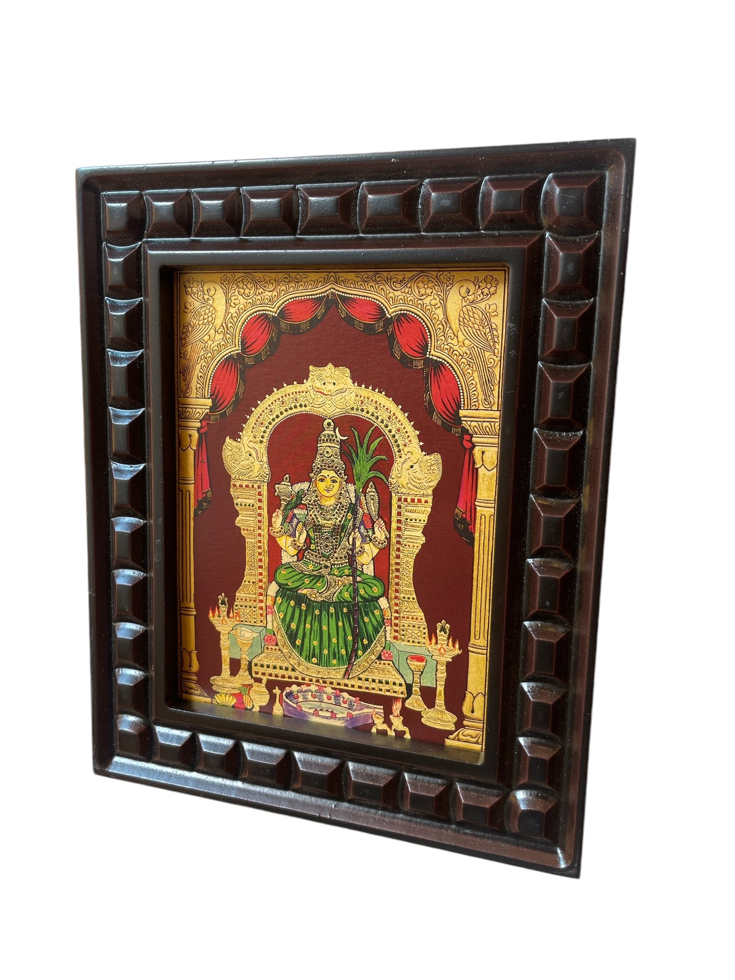 Rajarajeshwari Gold Foiled Art with wooden Frame