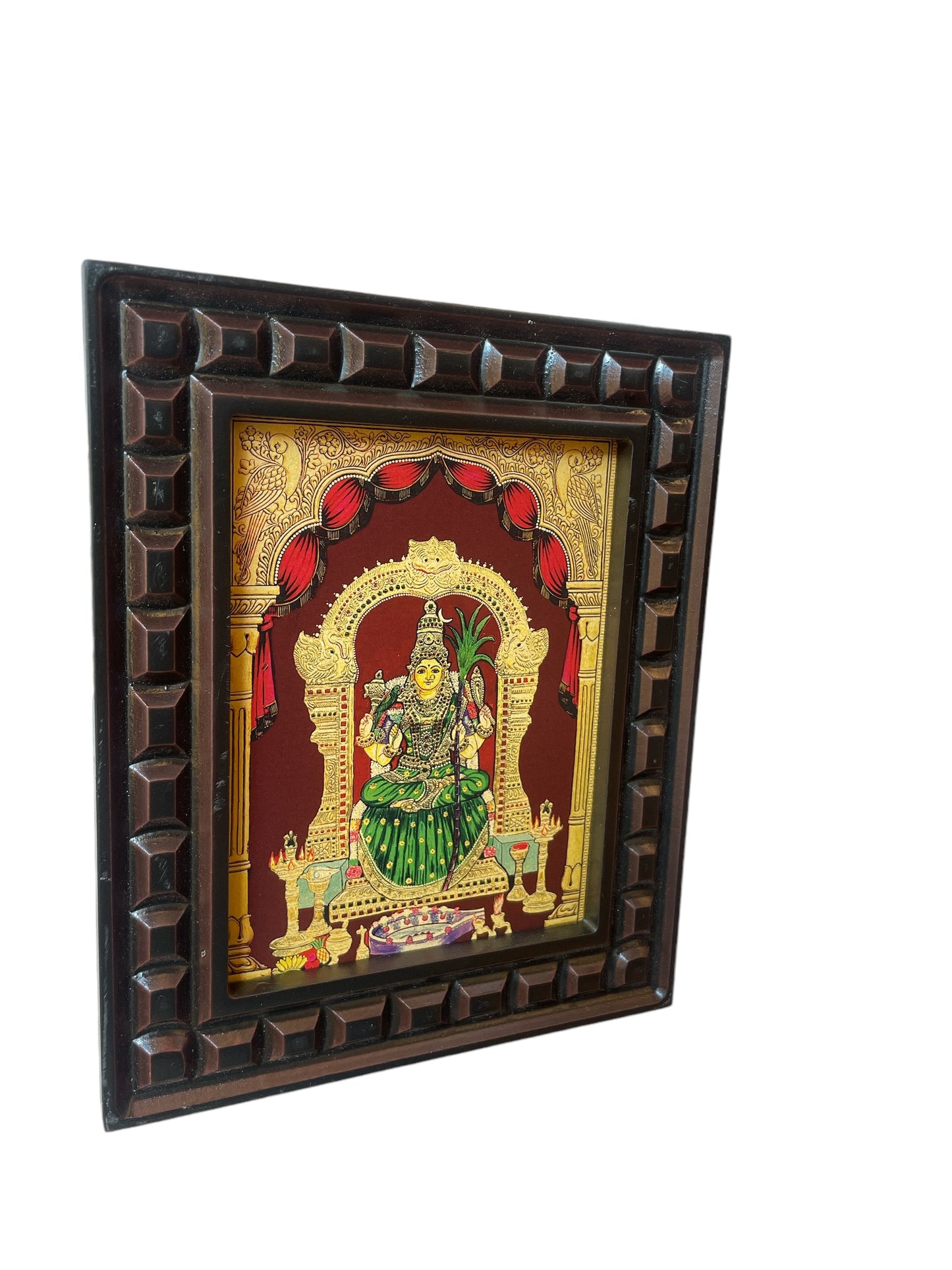 Rajarajeshwari Gold Foiled Art with wooden Frame