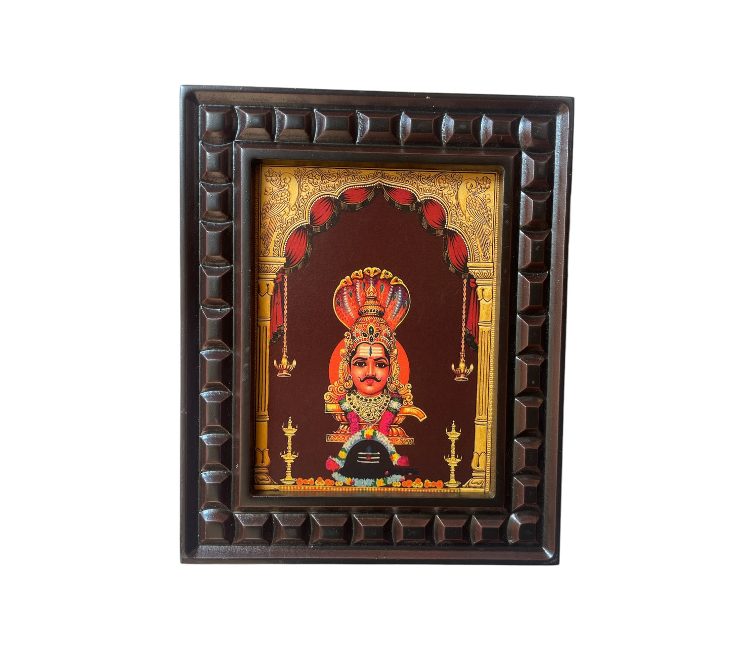 Virupaksha Swamy Gold Foiled art with wooden Frame