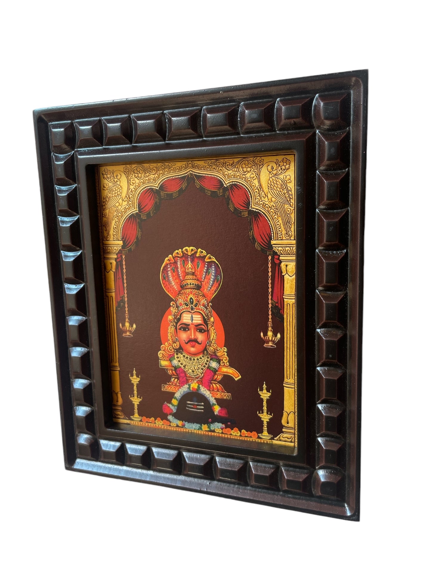 Virupaksha Swamy Gold Foiled art with wooden Frame