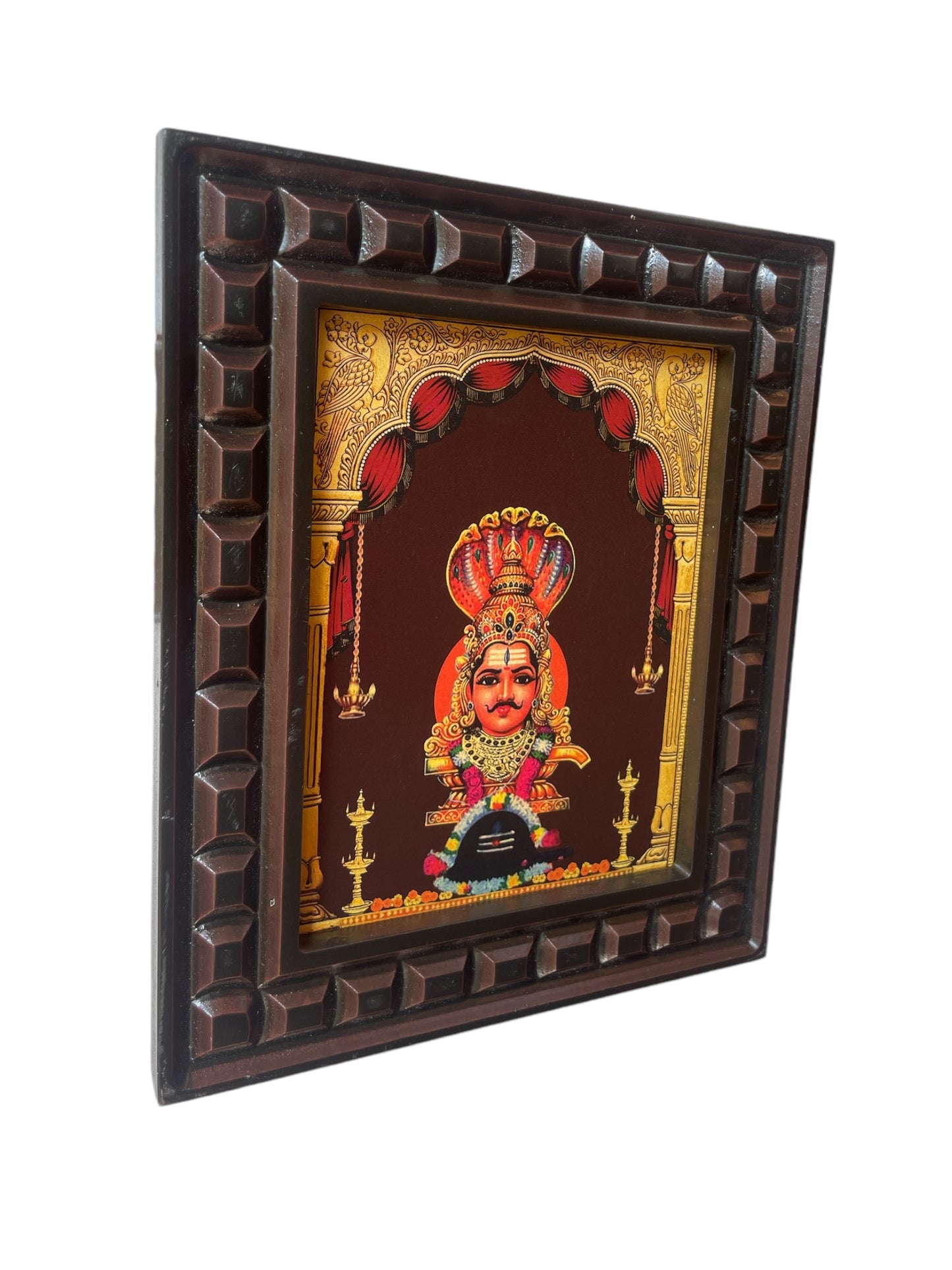 Virupaksha Swamy Gold Foiled art with wooden Frame