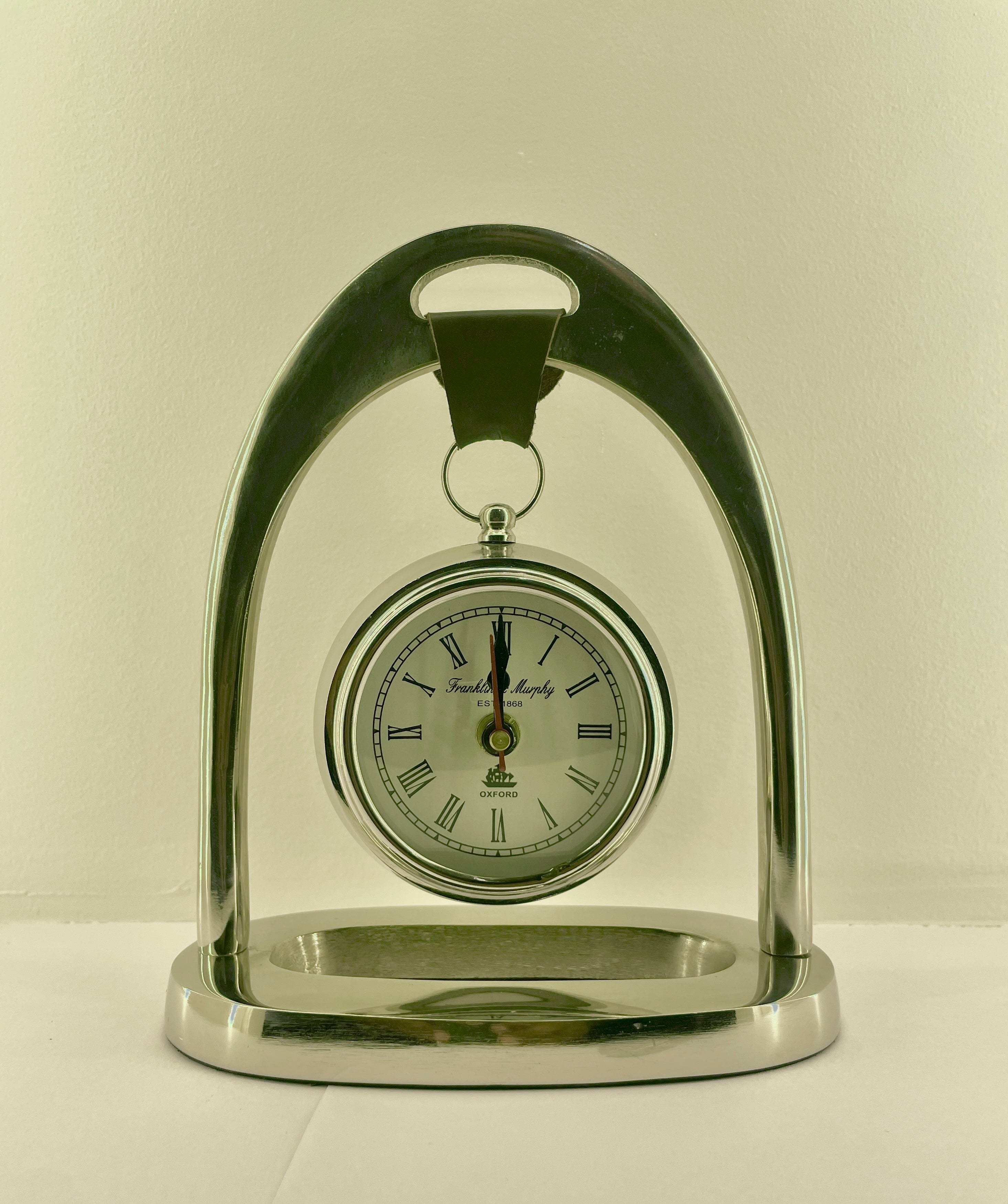 Hanging Clock with Leather Strap