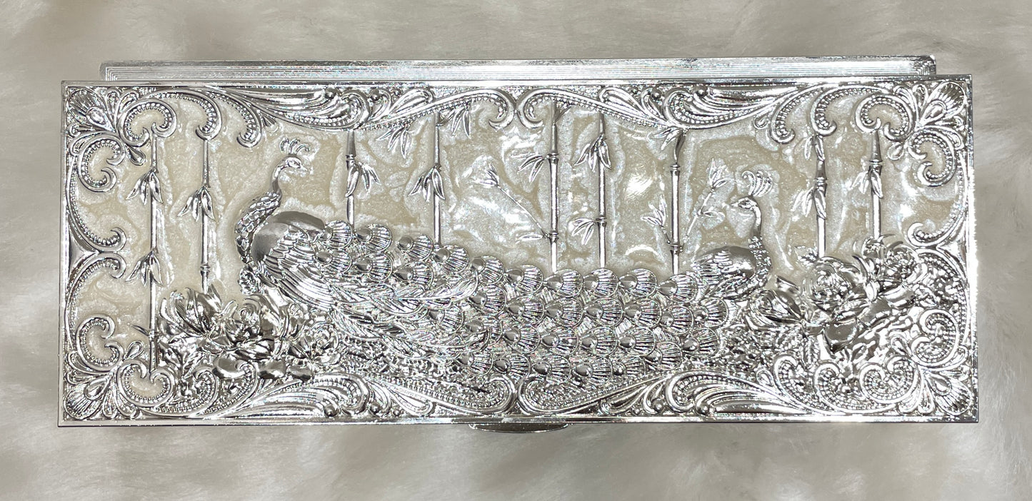 Pure Radiance: Sterling Silver Jewelry Box in White