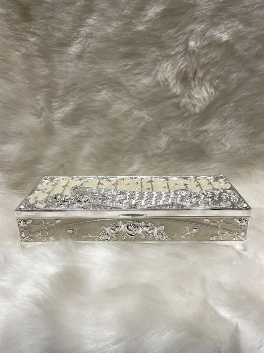 Pure Radiance: Sterling Silver Jewelry Box in White
