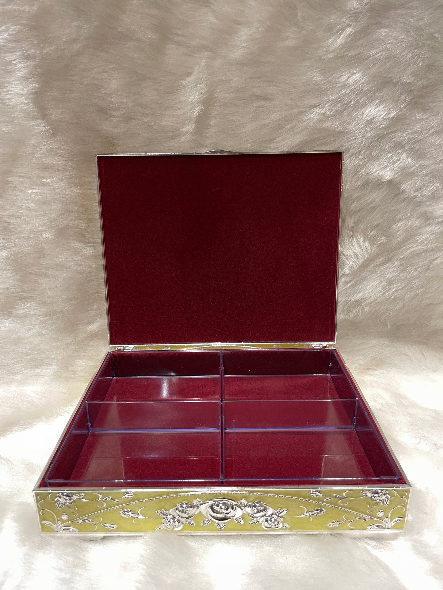 Golden Aura: Sterling Silver Jewelry Box in Yellow