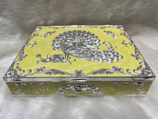 Golden Aura: Sterling Silver Jewelry Box in Yellow
