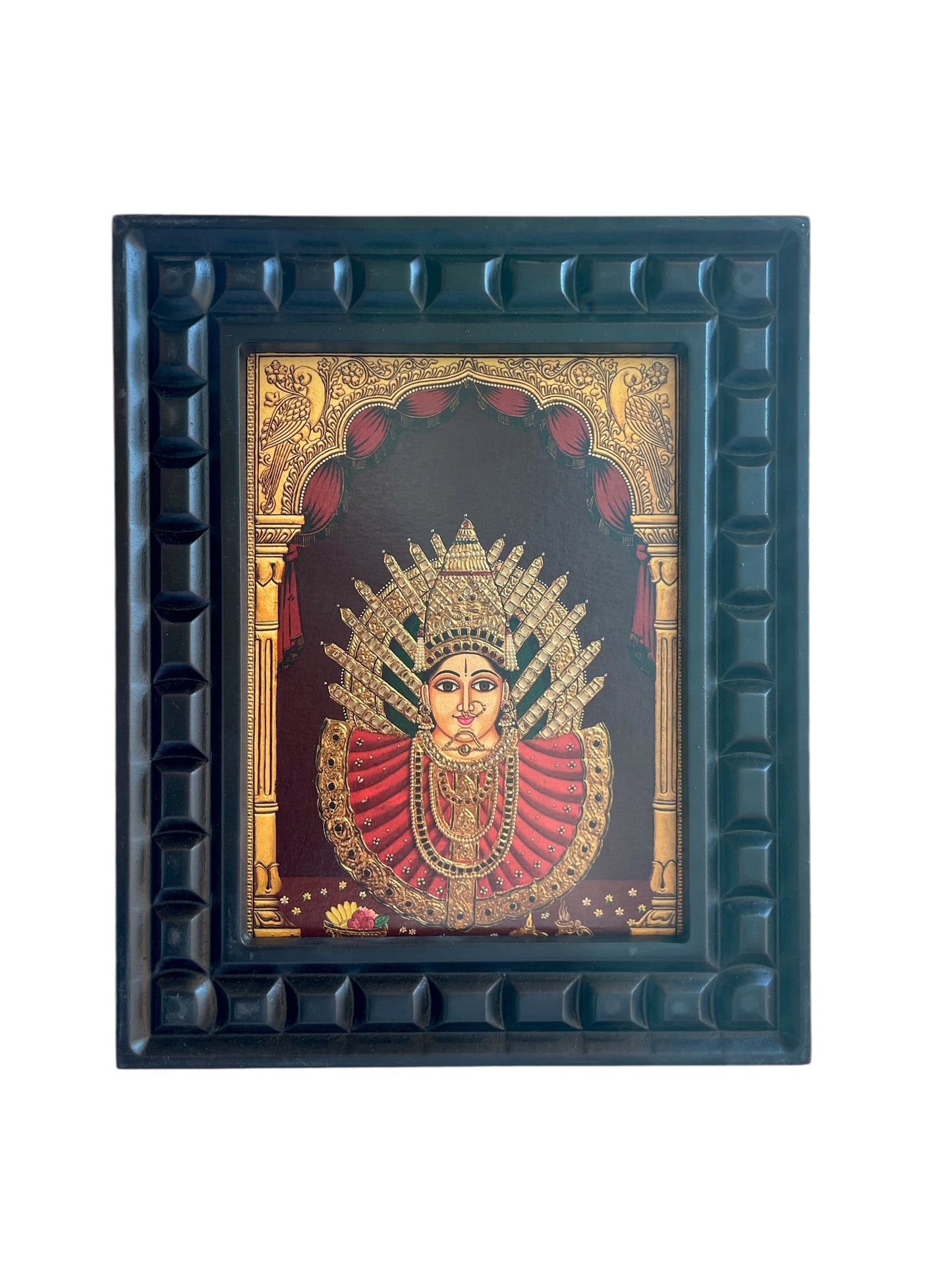 Yellamma Gold foiled art with wooden frame