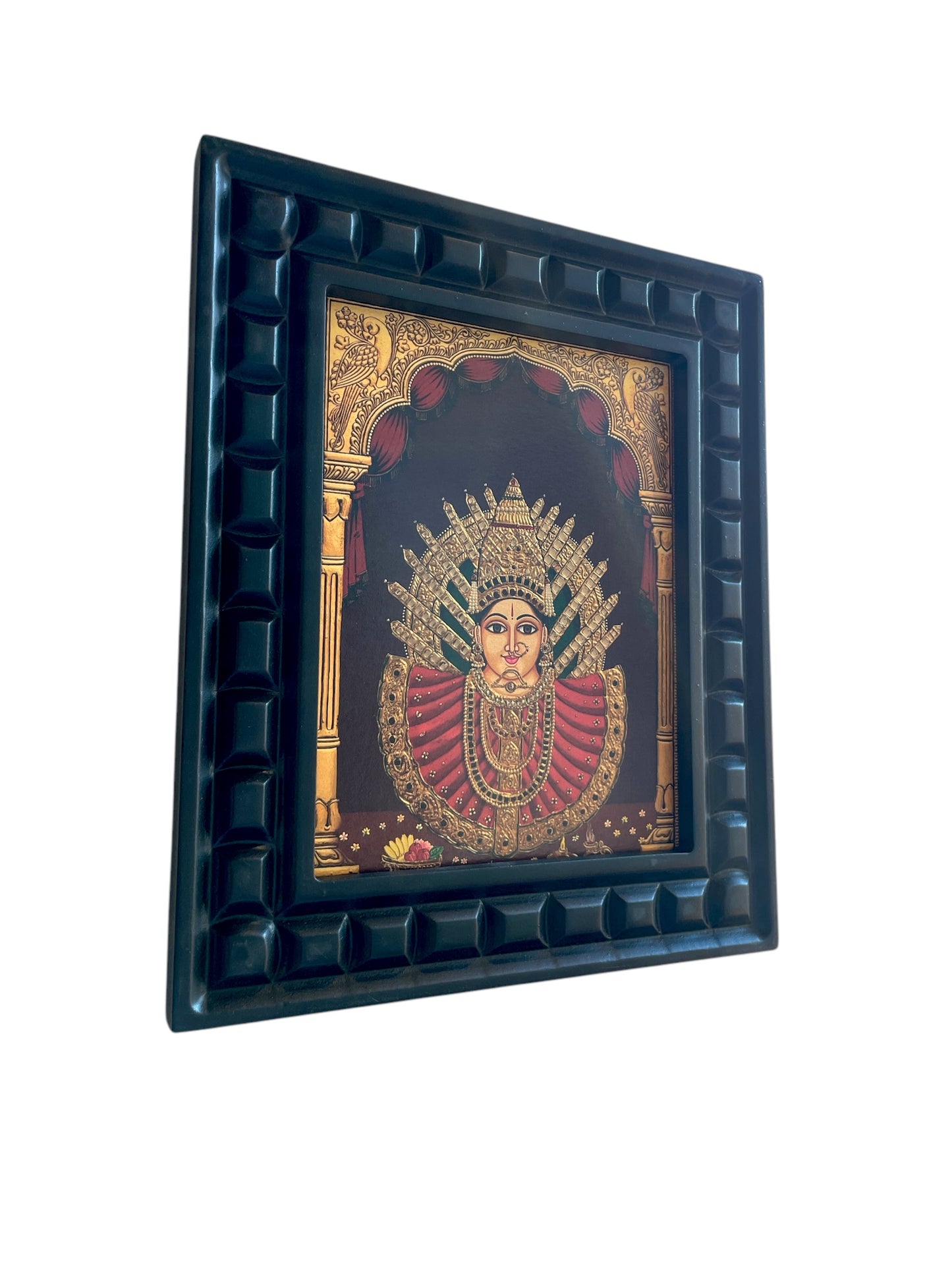 Yellamma Gold foiled art with wooden frame