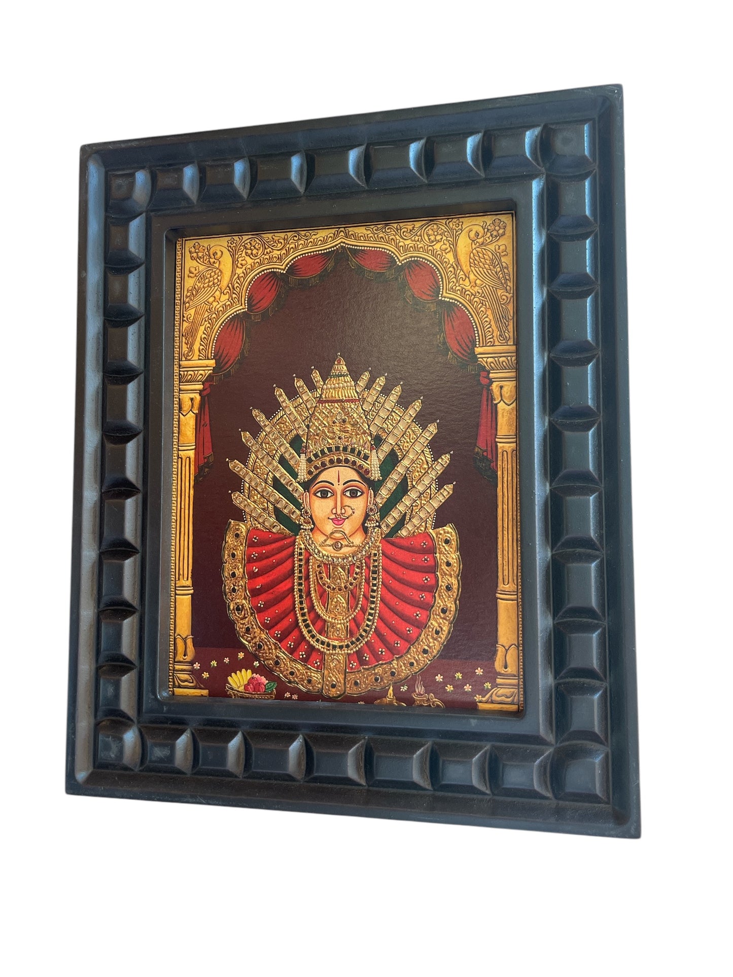 Yellamma Gold foiled art with wooden frame